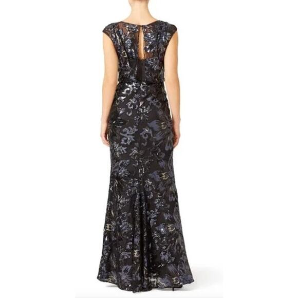 Badgley Mischka Midnight Swirl Gown Maxi Dress 4 - Picture 3 of 13